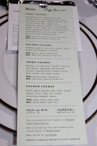 Menu at the Chef’s Inaugural Dinner. Credit: <a href="https://www.facebook.com/CharityAshcraftPhotography" target="_blank" rel="noopener">Charity Stephens</a>
